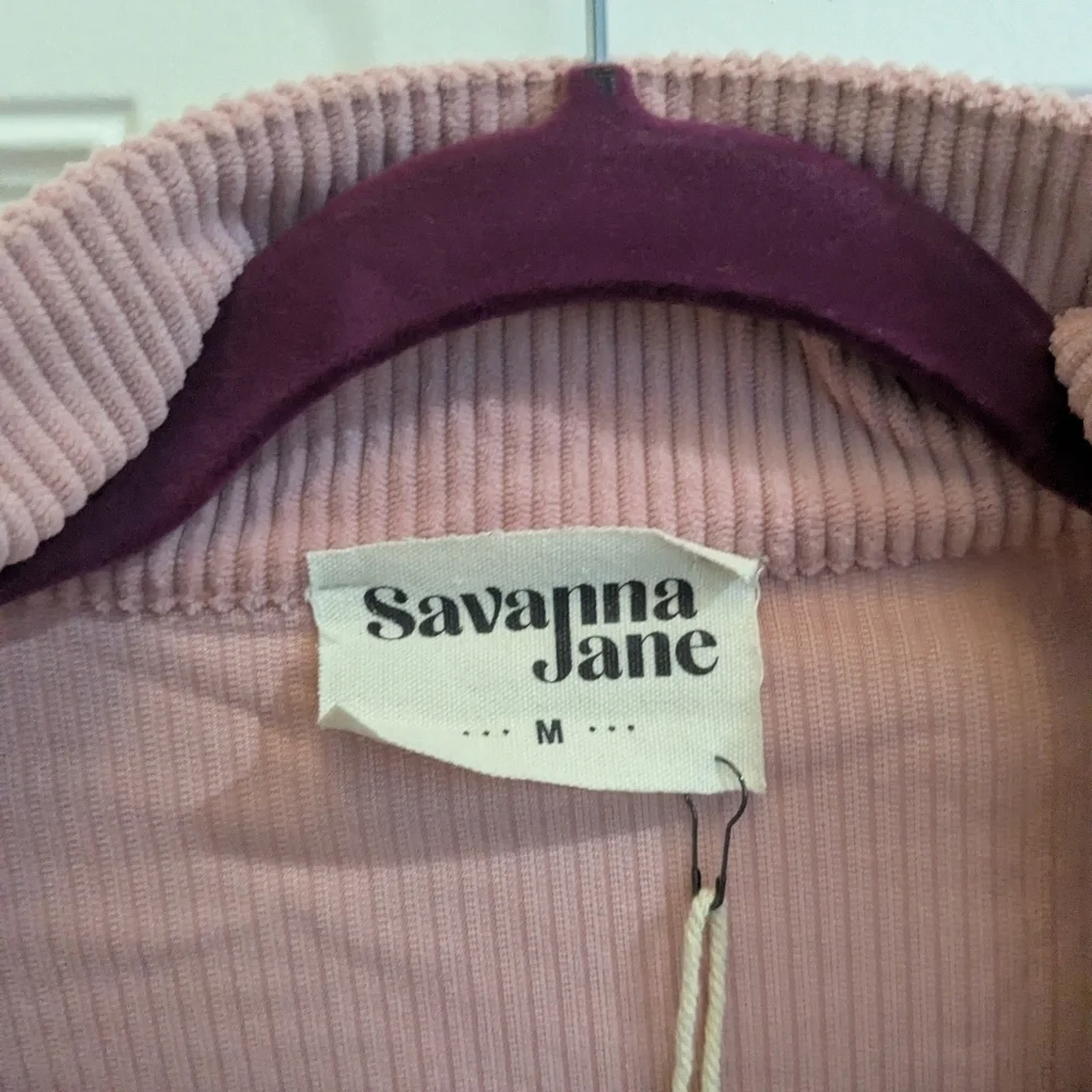 NWT Savanna Jane Pink Corduroy Jacket with Rhinestone Fringe Detail - Picture 3 of 7